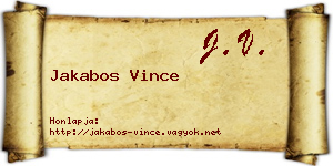 Jakabos Vince névjegykártya