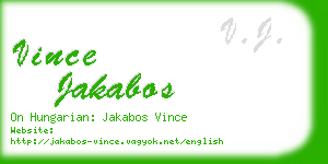 vince jakabos business card